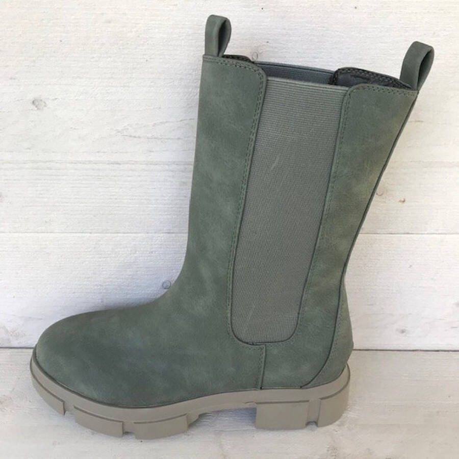 La Strada Lastrada hoge chelseaboots nubuck-groen