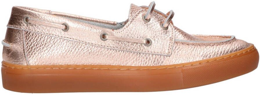 La Strada leren bootschoen brons dames