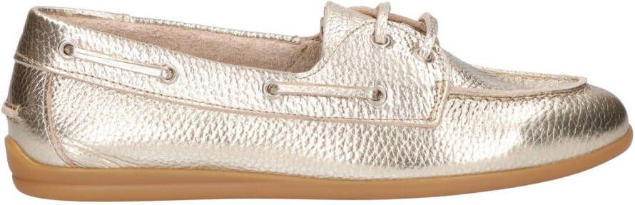 La Strada leren bootschoen goud metallic dames