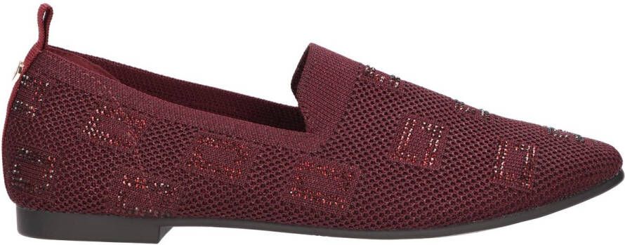 La Strada Loafer aubergine knitted dames