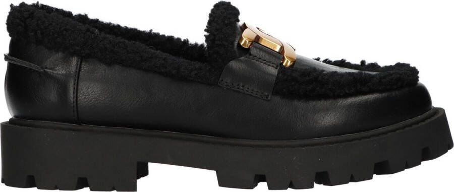 La Strada Loafer zwart met bont dames