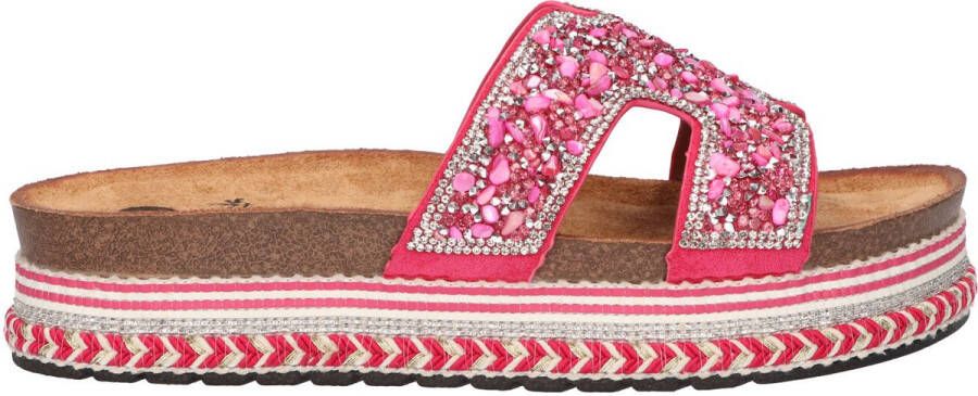 La Strada Sandalen roze met steentjes dames