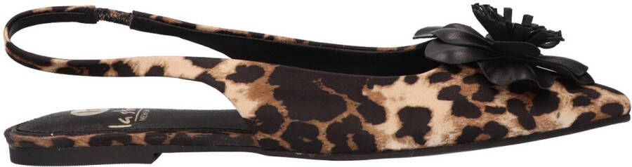 La Strada Slingback luipaard print met bloem dames