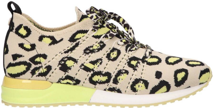 La Strada Sneaker beige yellow leopard dames