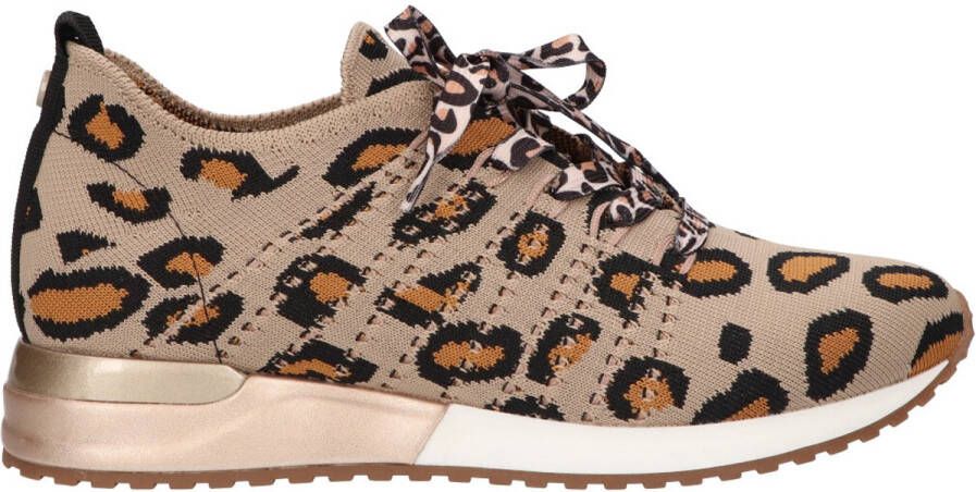 La Strada Sneaker dk beige tan leopard dames