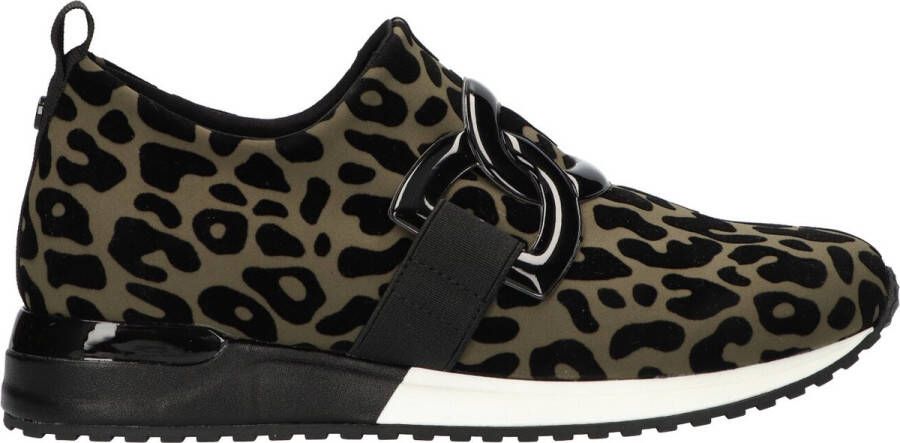 La Strada Sneaker groen met luipaard print dames