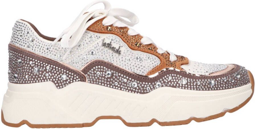 La Strada Sneaker taupe tan met steentjes dames