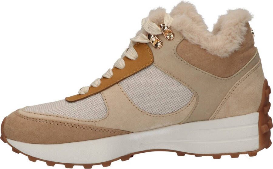 La Strada Sneakers met nepbont beige dames