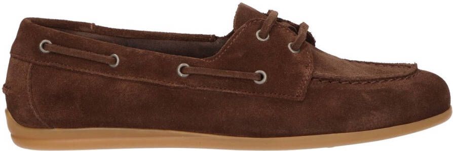 La Strada Suède leren bootschoen donkerbruin dames
