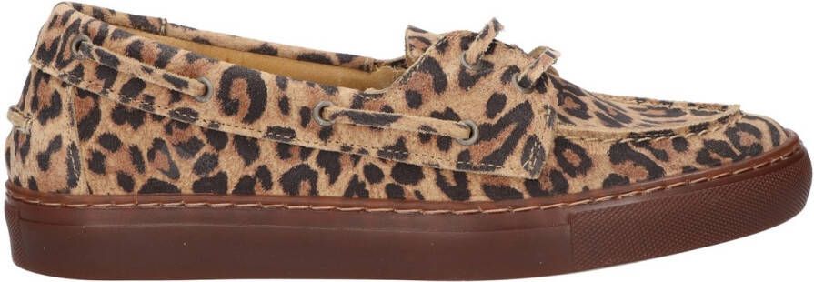La Strada Suède leren bootschoen leopard print dames