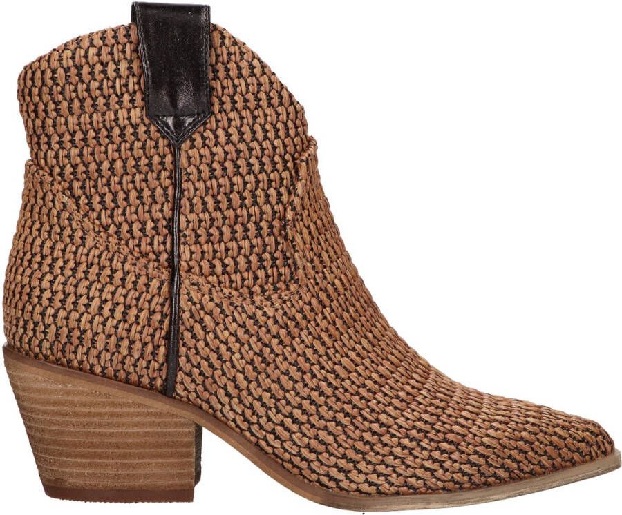 La Strada Western boot tan raffia dames