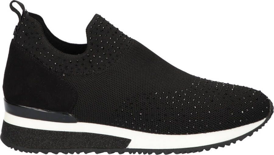 La Strada Zwarte knitted sneaker met steentjes dames - Foto 4