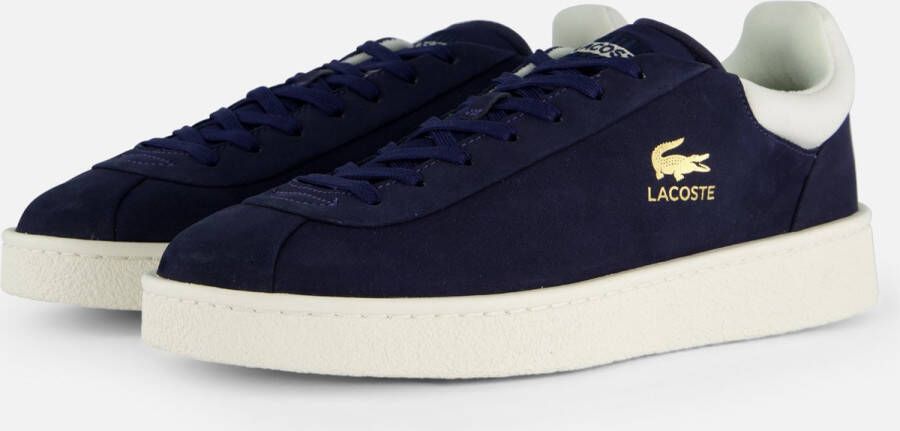 Lacoste Premium Baseshot Leren Sneakers Blauw Wit Multicolor Heren
