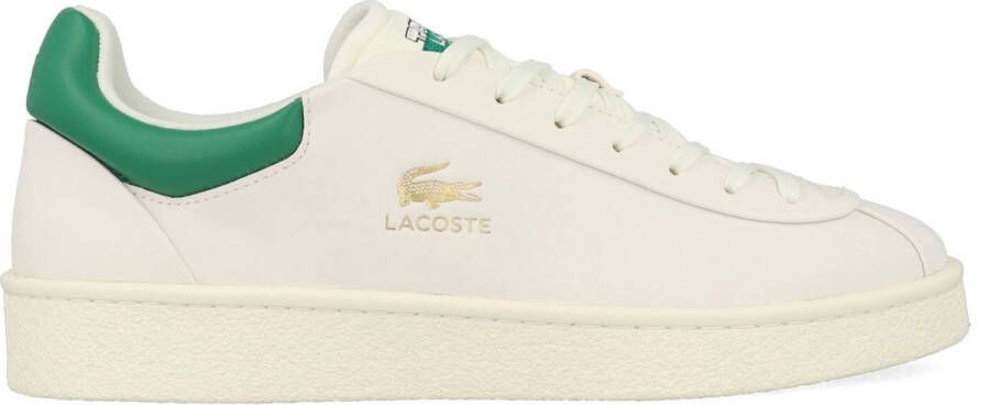 LACOSTE Lage Sneakers Heren Baseshot Premium Maat: 43 Materiaal: Leer Kleur: Wit