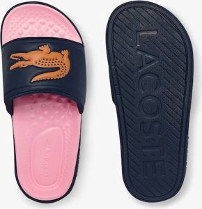 Lacoste Croco Dualiste Slide Slippers Voor Vrouwen Slides Navy Roze