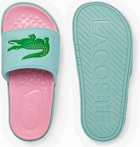 Lacoste Croco Dualiste Slide Slippers Voor Vrouwen Slides Turquoise Roze