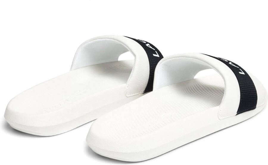 Lacoste Croco Slide Heren Slippers Wit Zwart