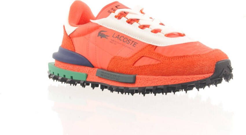 Lacoste Elite Active Textiel Oranje & DK Groene Sneakers Oranje Heren
