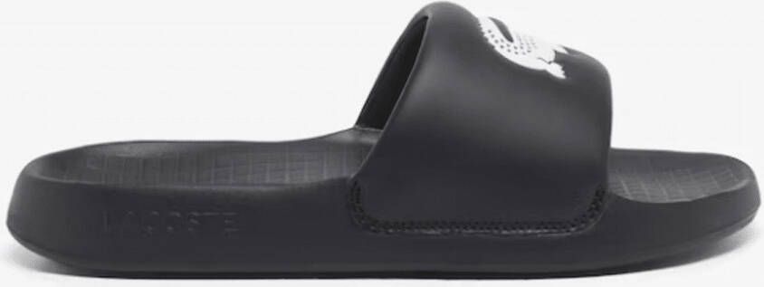 Lacoste Jongens Badslipper Serve Slide Black White ZWART