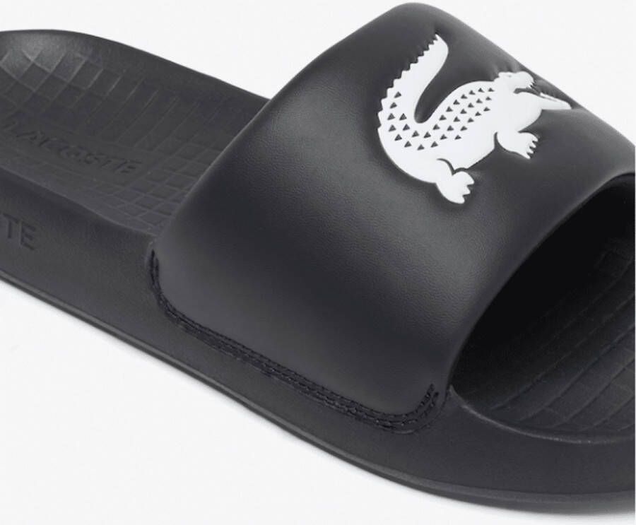 Lacoste Jongens Badslipper Serve Slide Black White ZWART
