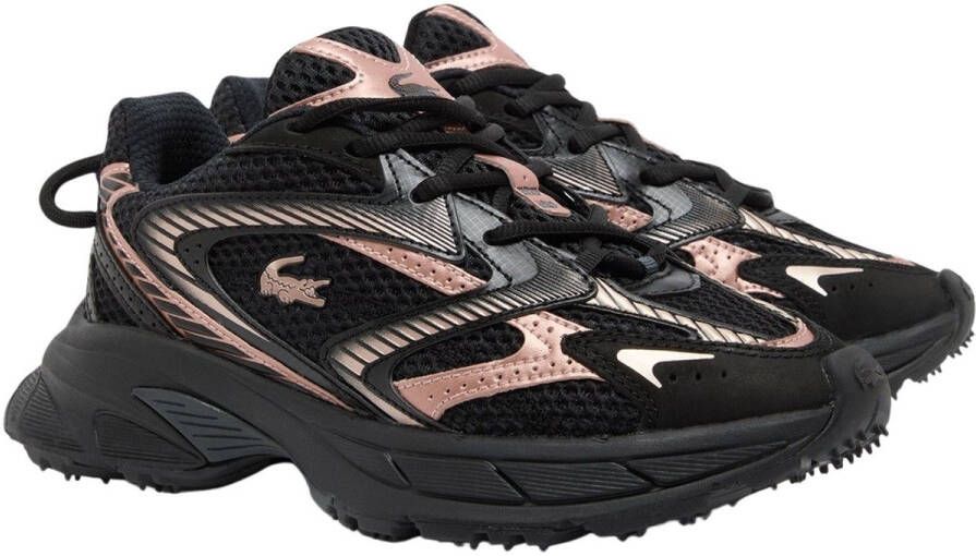 Lacoste dames sneaker Neo Shot suède nylon zwart en roze
