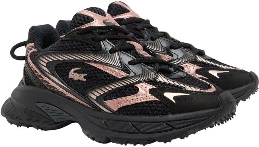 Lacoste dames sneaker Neo Shot suède nylon zwart en roze