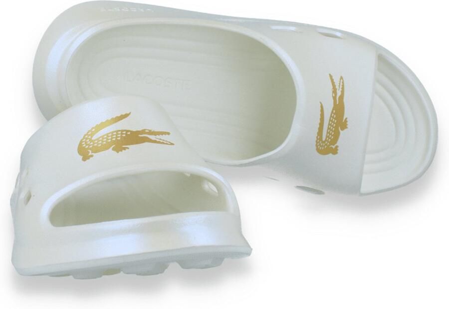 Lacoste Dames Badslipper Meduz Slide Off White Wit