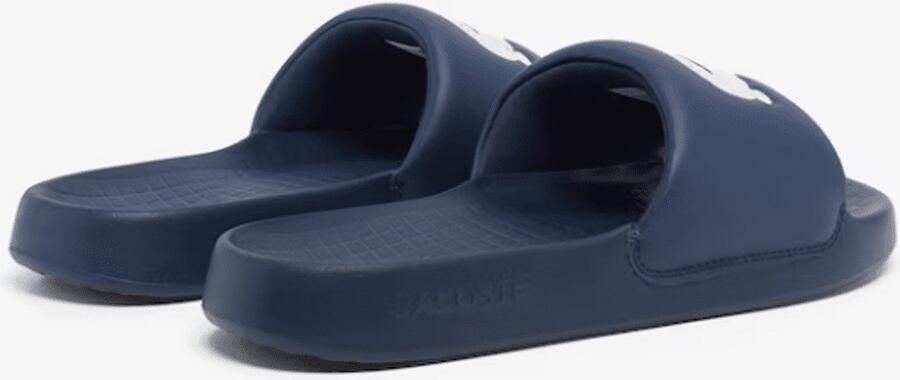Lacoste Heren Badsleper Serve Slide Navy White BLAUW