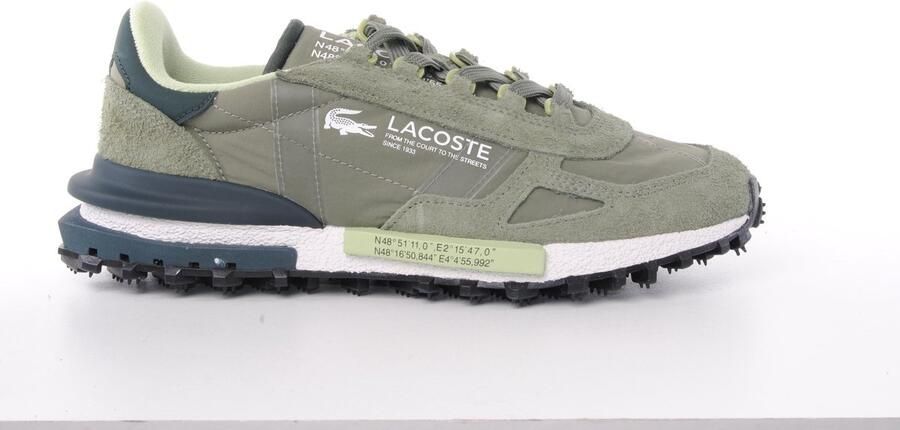 Lacoste heren sneaker Elite H suède en textiel kaki