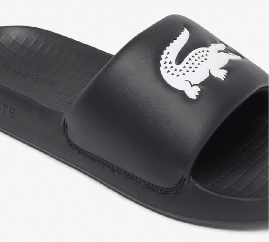 Lacoste Badslipper Serve Slide Black White ZWART - Foto 2