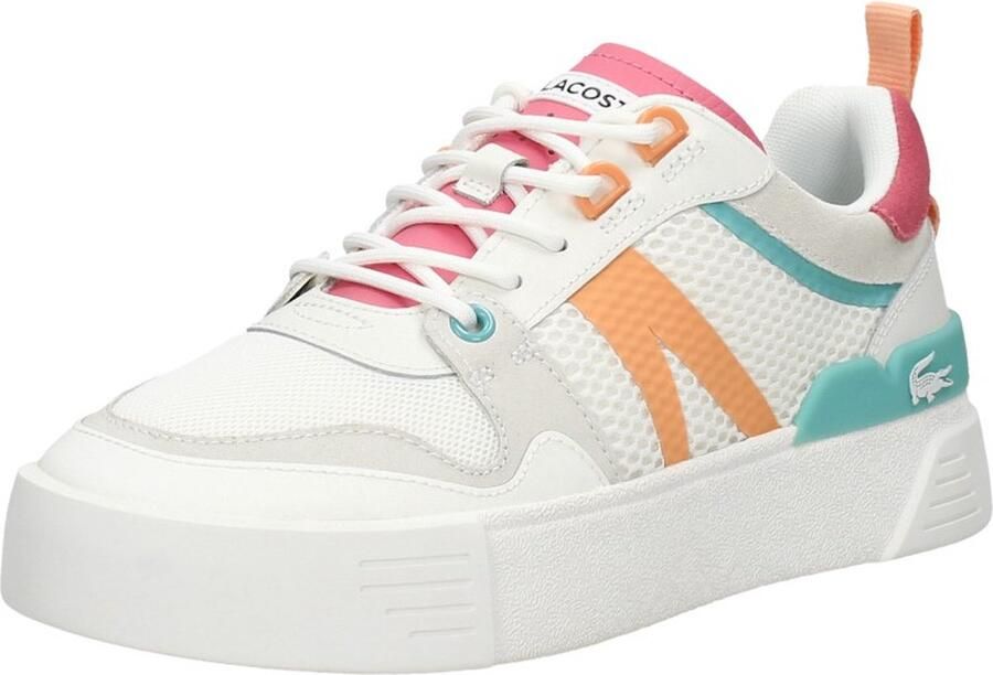 Lacoste Logo Sneaker Mat Leer Zijlabel In reliëf Vetersluiting White Dames - Foto 4
