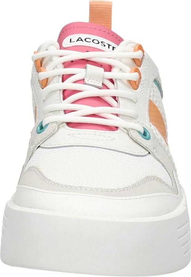 Lacoste Logo Sneaker Mat Leer Zijlabel In reliëf Vetersluiting White Dames - Foto 3