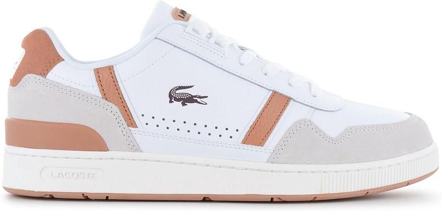 LACOSTE Lage Sneakers Heren T-clip Men Leer Wit