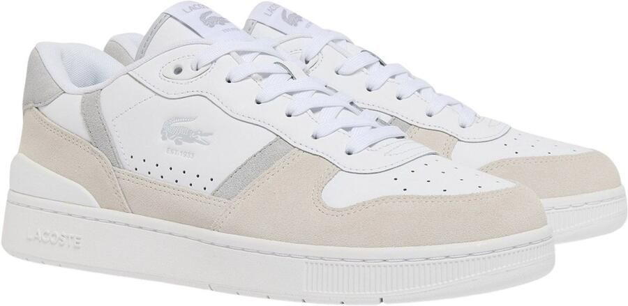 Lacoste T-CLIP SET 126 7 SMA WHT KHK Heren Sneakers wit-khaki