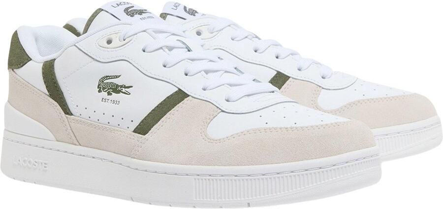 Lacoste T-CLIP SET 126 7 SMA WHT KHK Heren Sneakers wit-khaki