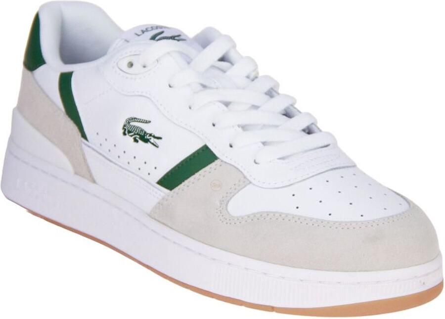 Lacoste T-Clip Set leren sneakers wit groen - Foto 4