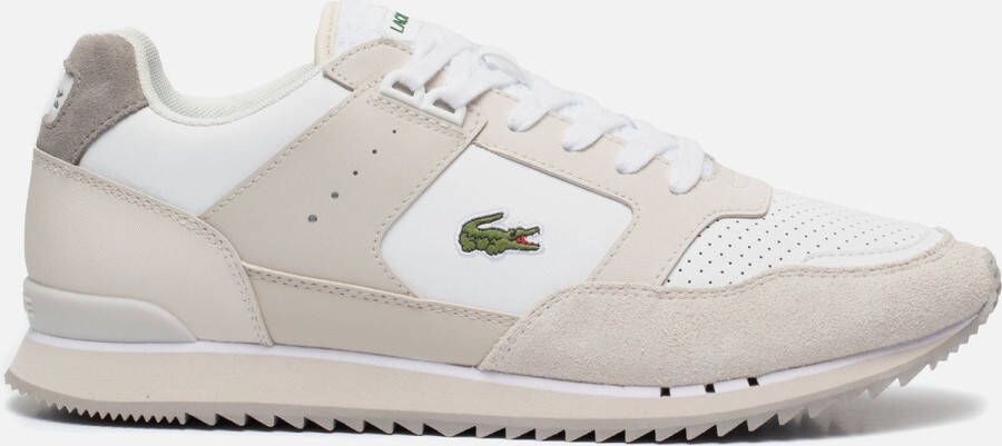 Lacoste Vintage-geïnspireerde Partner Piste Leren Sneakers Beige Heren - Foto 3