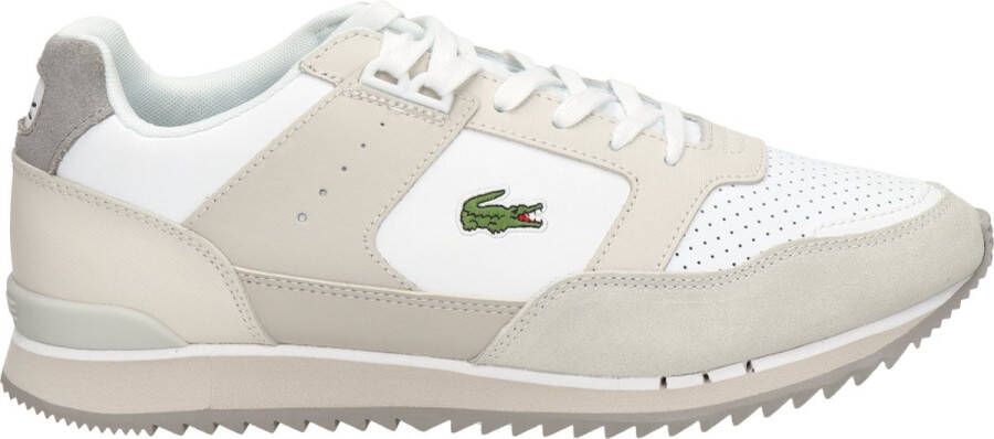 Lacoste Vintage-geïnspireerde Partner Piste Leren Sneakers Beige Heren - Foto 4