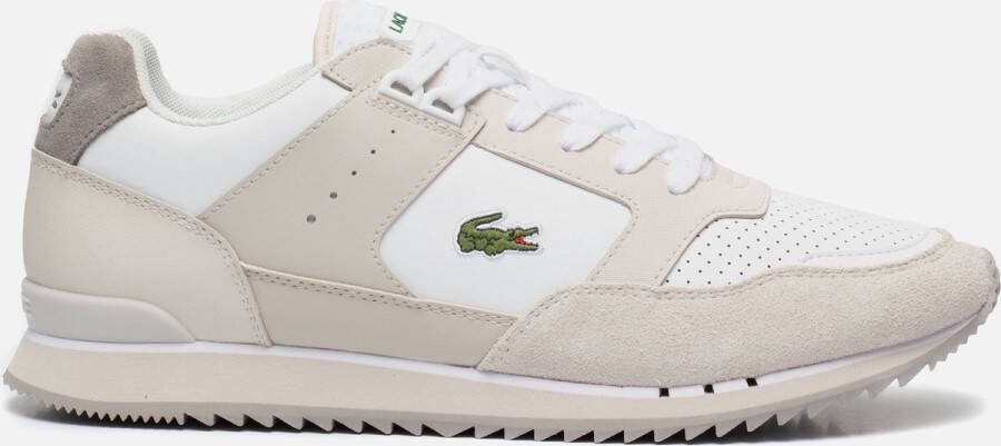 Lacoste Vintage-geïnspireerde Partner Piste Leren Sneakers Beige Heren
