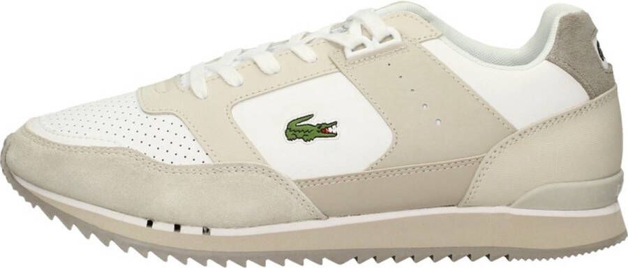 Lacoste Vintage-geïnspireerde Partner Piste Leren Sneakers Beige Heren - Foto 5