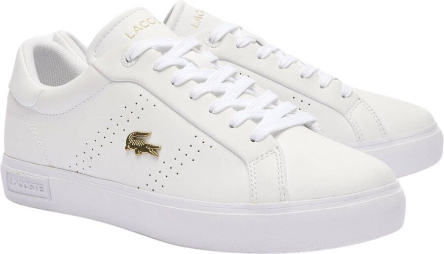 Lacoste Powercourt 2.0 124 Dames Sneakers Schoenen Leer Wit 747SFA0072216 - Foto 2