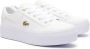 Lacoste Logo Sneakers Mat Leer Zijlabel In reliëf Brede Zool White Dames - Thumbnail 7