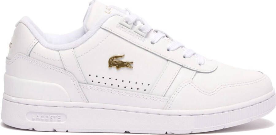 Lacoste Logo Sneaker Mat Leer Label Ingedrukt Vetersluiting White Dames - Foto 4