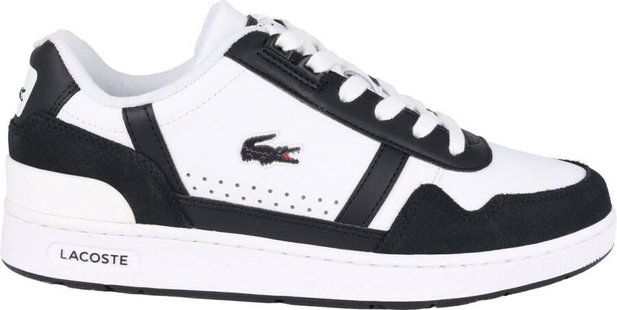 Lacoste T-Clip Leather Heren Sneakers Schoenen Leer Wit-Zwart 747SMA0073147