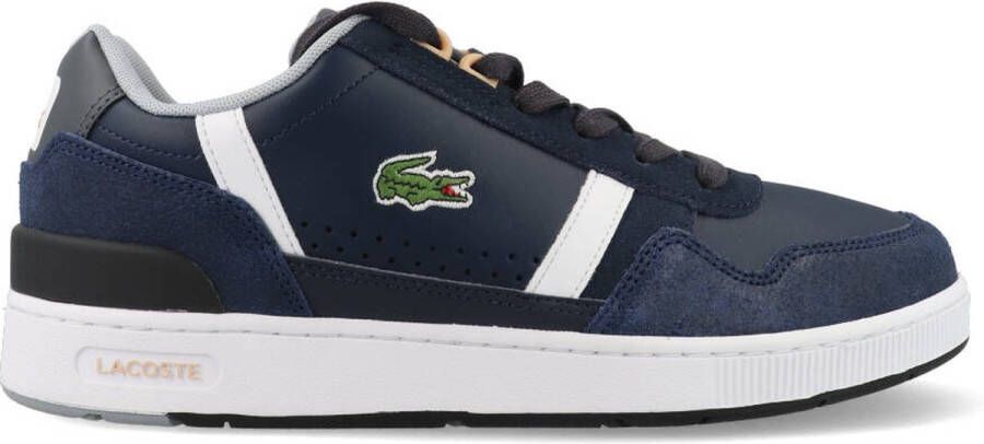 Lacoste T-Clip leren sneakers donkerblauw wit - Foto 2