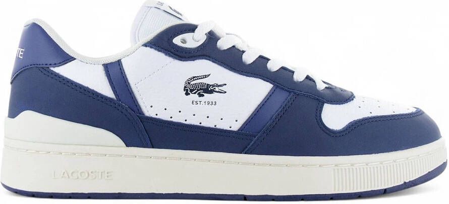 Lacoste T-Clip Set 224 Heren Sneakers Schoenen Leer Wit-Blauw 748SMA0042042