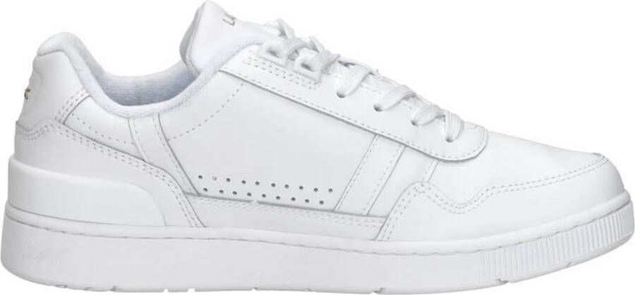 Lacoste Logo Sneaker Mat Leer Label Ingedrukt Vetersluiting White Dames - Foto 5