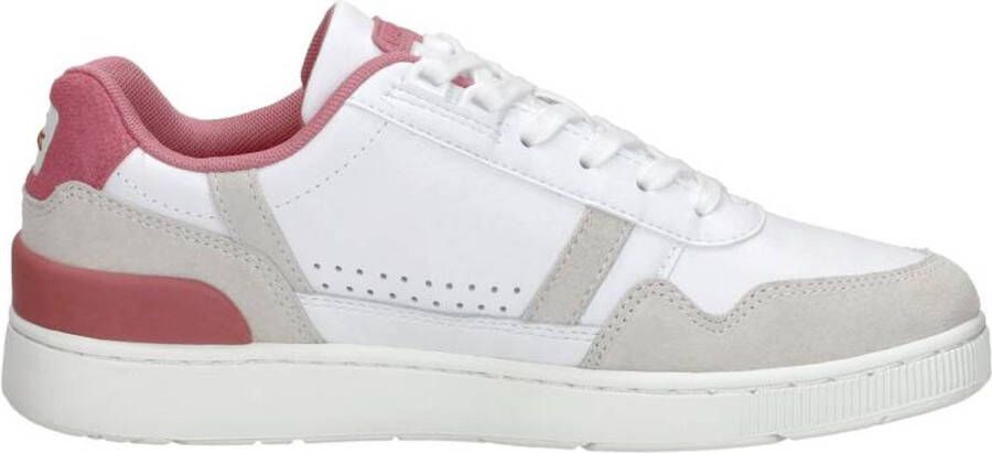 Lacoste Logo Sneaker Mat Leer Label Ingedrukt Vetersluiting White Dames - Foto 7