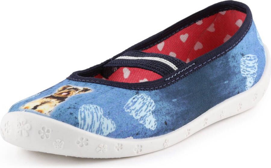 Ladeheid Kinder Pantoffels Sloffen Muizen Unisex 25 Witte Blauwe Hond LA-RW-Sylwia