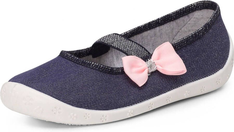 Ladeheid Kinder Pantoffels Sloffen Muizen Unisex 29 Jeans strik LA-RW-Sylwia - Foto 1